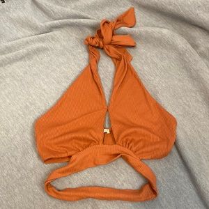 Strappy crop top, burnt orange color